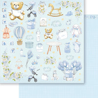 Papel Scrapbook Litoarte SD-1290 Pacotinho de Amor Menino Baby Boy 30,5x30,5cm - Palácio da Arte