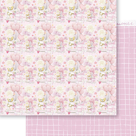 Papel Scrapbook Litoarte SD-1292 Pacotinho de Amor Menina Ursos Rosa 30,5x30,5cm - Palácio da Arte