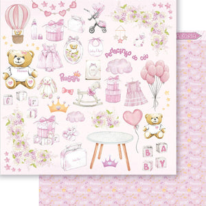 Papel Scrapbook Litoarte SD-1294 Pacotinho de Amor Menina Baby Girl 30,5x30,5cm - Palácio da Arte