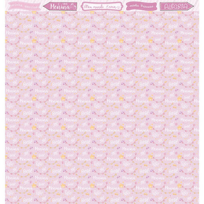 Papel Scrapbook Litoarte SD-1294 Pacotinho de Amor Menina Baby Girl 30,5x30,5cm - Palácio da Arte