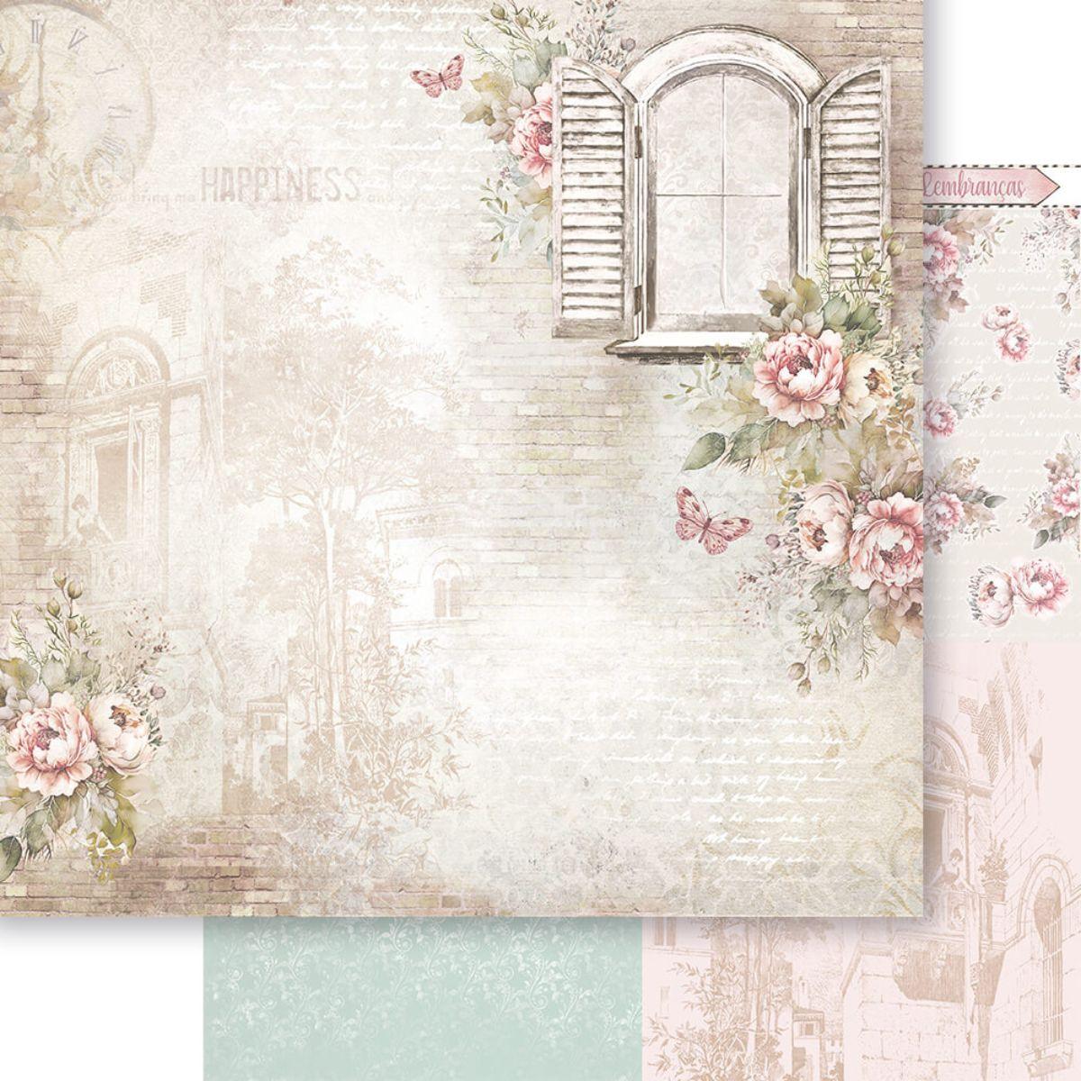 Papel Scrapbook Litoarte SD-1295 Meu Sonho Vintage 30,5x30,5cm - Palácio da Arte