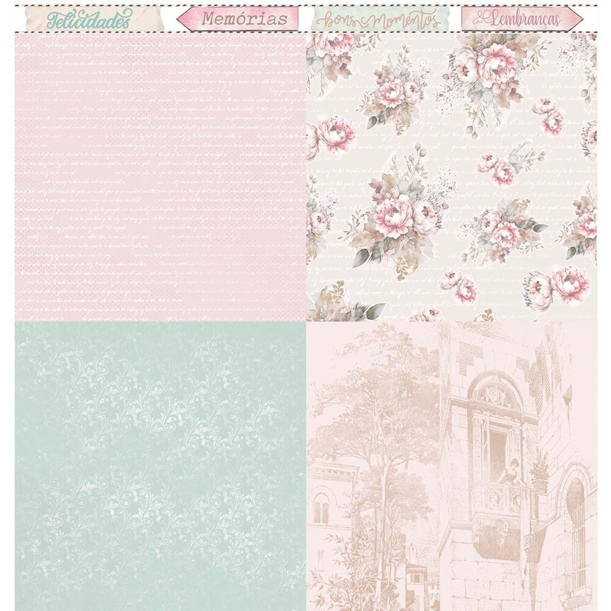 Papel Scrapbook Litoarte SD-1295 Meu Sonho Vintage 30,5x30,5cm - Palácio da Arte