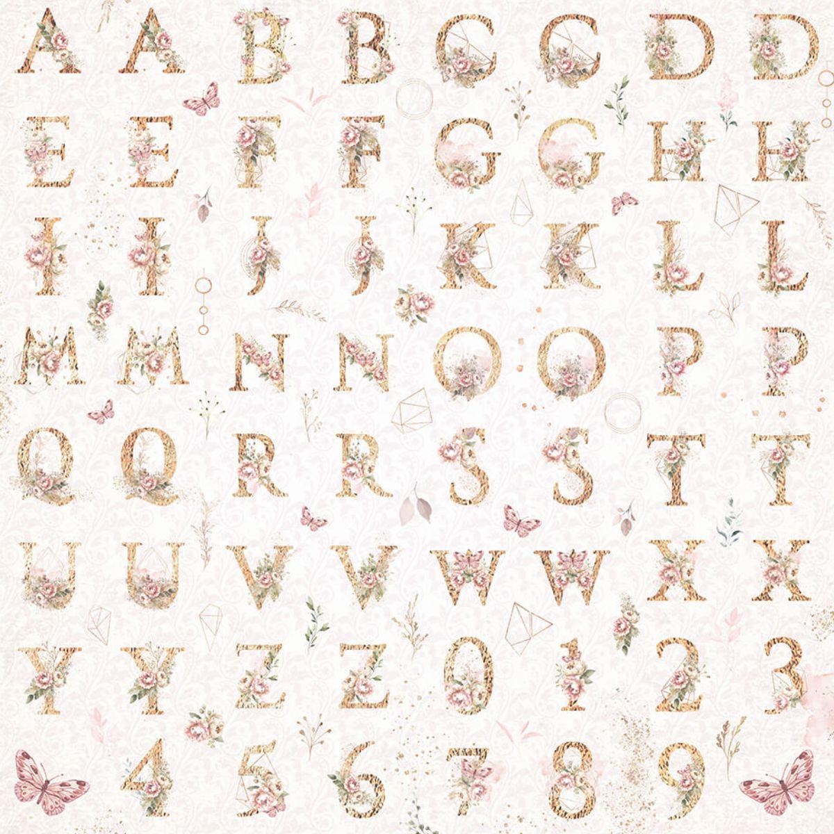 Papel Scrapbook Litoarte SD-1296 Meu Sonho Vintage Alfabeto 30,5x30,5cm - Palácio da Arte