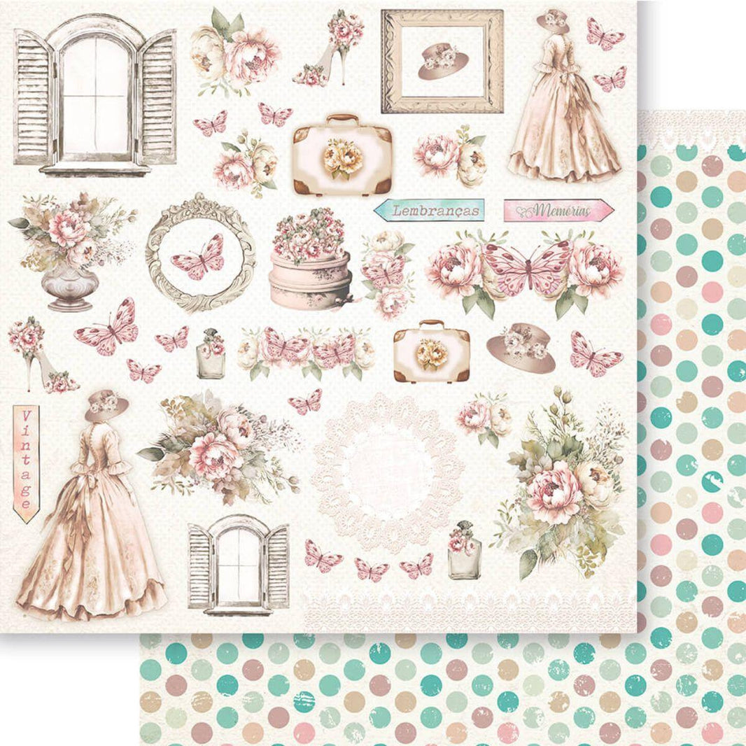 Papel Scrapbook Litoarte SD-1298 Meu Sonho Vintage Recorte 30,5x30,5cm - Palácio da Arte
