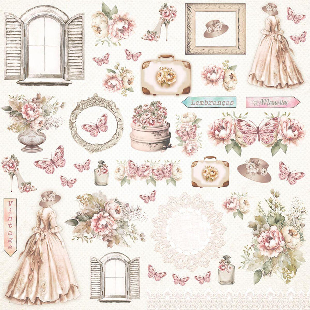 Papel Scrapbook Litoarte SD-1298 Meu Sonho Vintage Recorte 30,5x30,5cm - Palácio da Arte