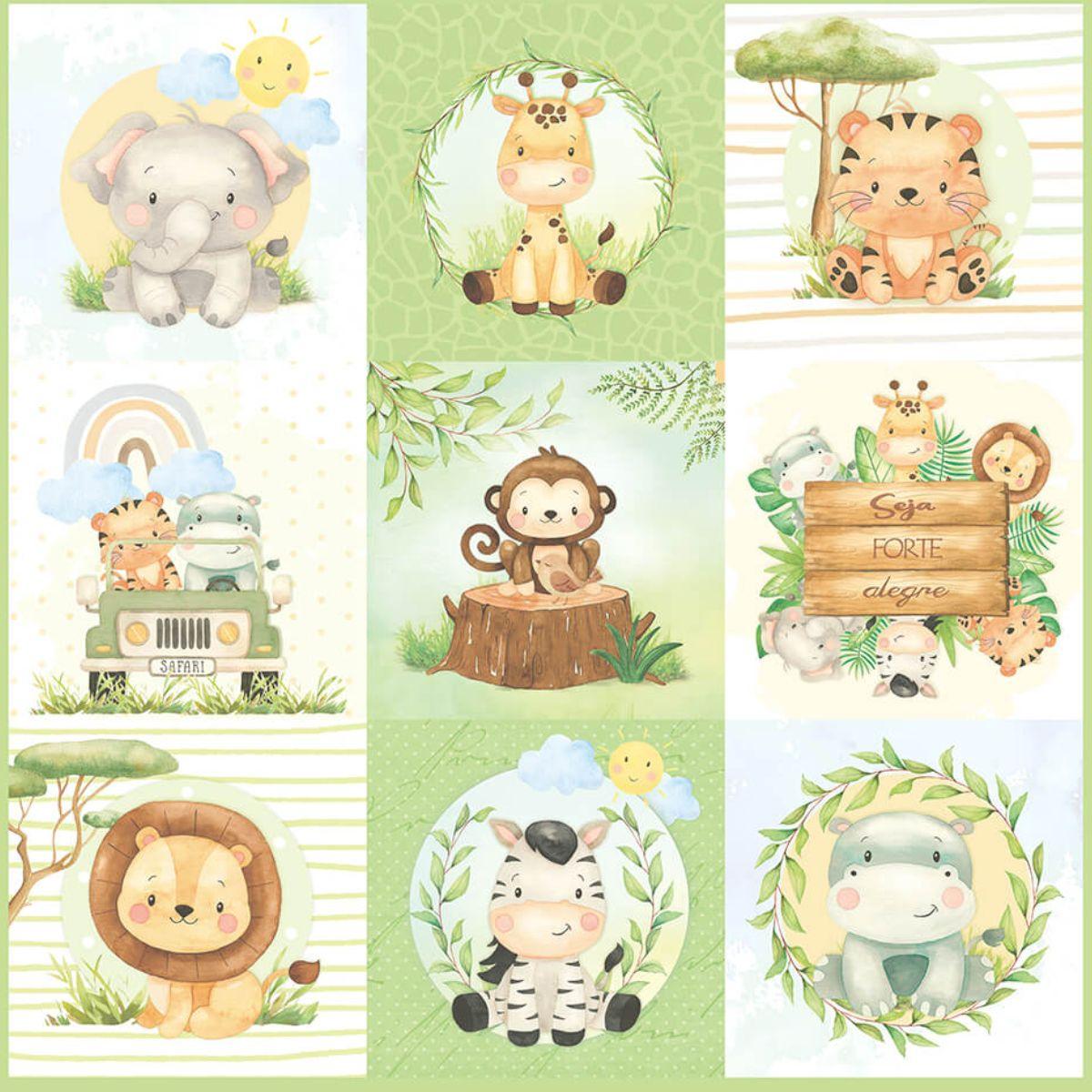 Papel Scrapbook Litoarte SD-1301 Meu Safari Cards 30,5x30,5cm - Palácio da Arte