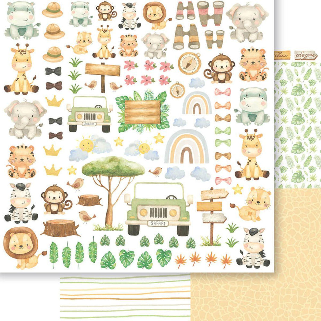 Papel Scrapbook Litoarte SD-1302 Meu Safari Recorte 30,5x30,5cm - Palácio da Arte