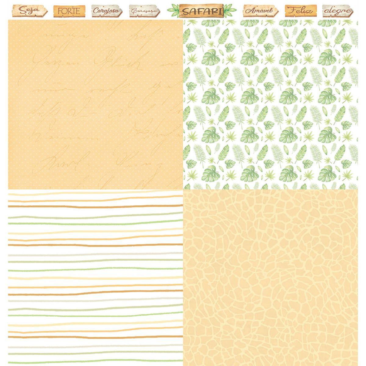 Papel Scrapbook Litoarte SD-1302 Meu Safari Recorte 30,5x30,5cm - Palácio da Arte