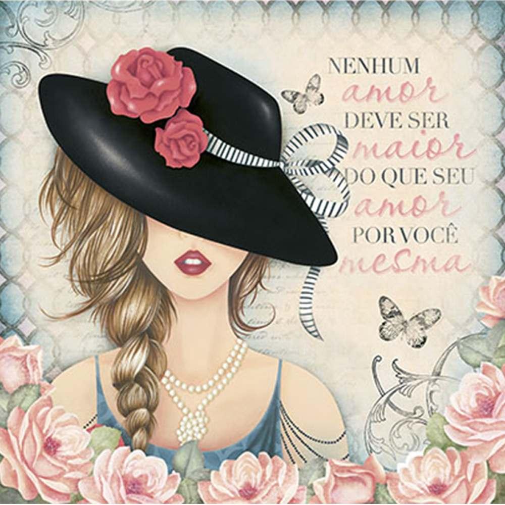 Papel Scrapbook Litoarte SD- 772 Dama e Rosas I 30,5x30,5cm - Palácio da Arte