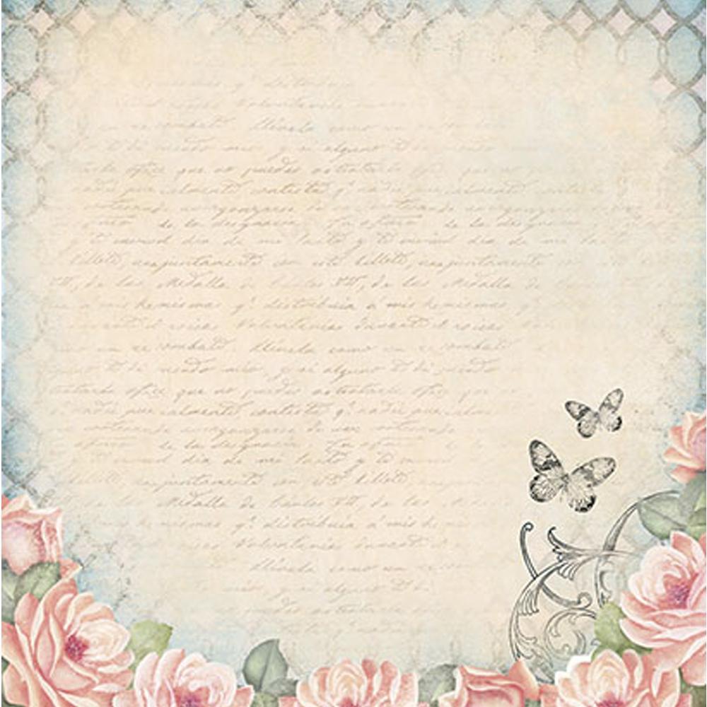 Papel Scrapbook Litoarte SD- 772 Dama e Rosas I 30,5x30,5cm - Palácio da Arte