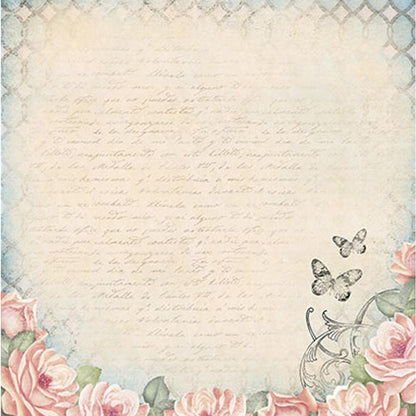 Papel Scrapbook Litoarte SD- 772 Dama e Rosas I 30,5x30,5cm - Palácio da Arte