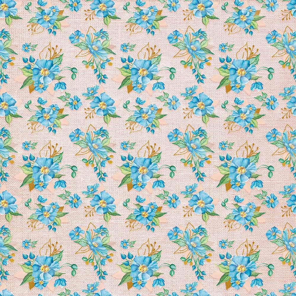 Papel Scrapbook Litoarte SD1-089 Flores Azuis I 30,5x30,5cm - Palácio da Arte