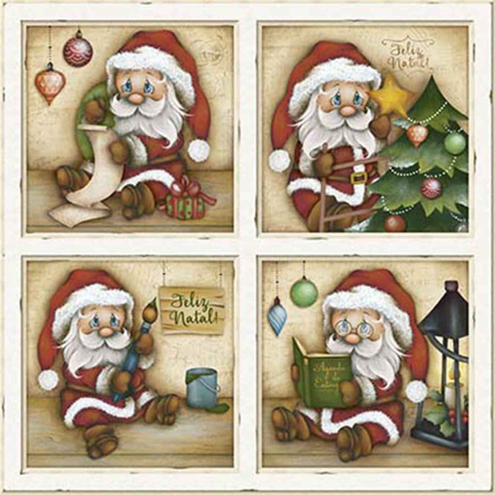 Papel Scrapbook Litoarte SDN-084 Natal Papai Noel Pequeno em Quadros 30,5x30,5cm - Palácio da Arte