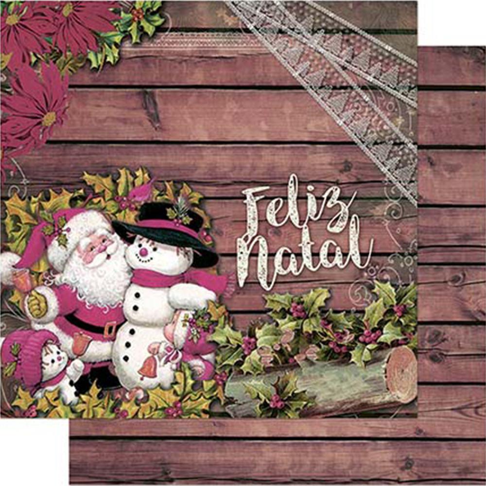 Papel Scrapbook Litoarte SDN-102 Natal Papai Noel Vintage 30,5x30,5cm - Palácio da Arte