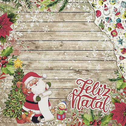 Papel Scrapbook Litoarte SDN-123 Feliz Natal Papai Noel 30,5x30,5cm - Palácio da Arte