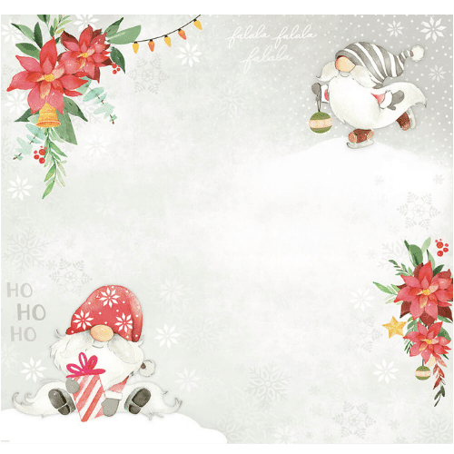 Papel Scrapbook Litoarte SDN-142 Natal Papai Noel e Gnomo 30,5x30,5cm - Palácio da Arte