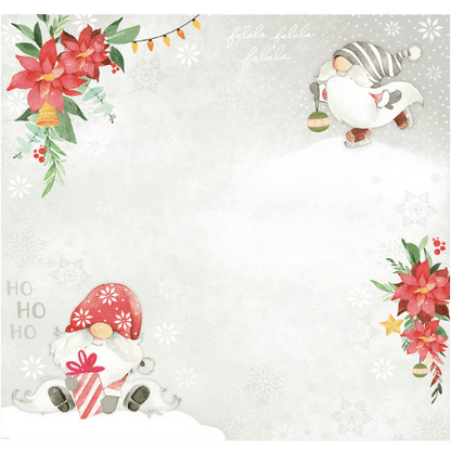 Papel Scrapbook Litoarte SDN-142 Natal Papai Noel e Gnomo 30,5x30,5cm - Palácio da Arte