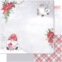 Papel Scrapbook Litoarte SDN-142 Natal Papai Noel e Gnomo 30,5x30,5cm - Palácio da Arte