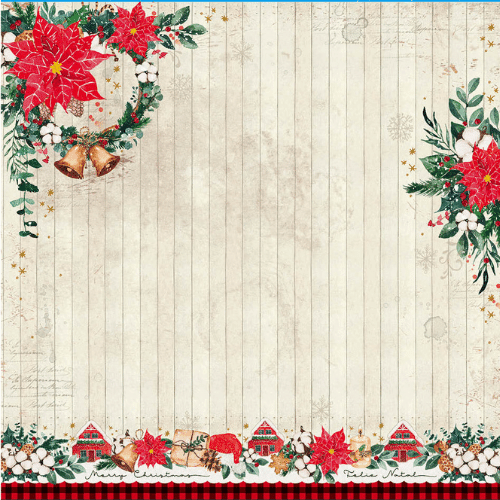 Papel Scrapbook Litoarte SDN-146 Natal Guirlanda Natalina 30,5x30,5cm - Palácio da Arte