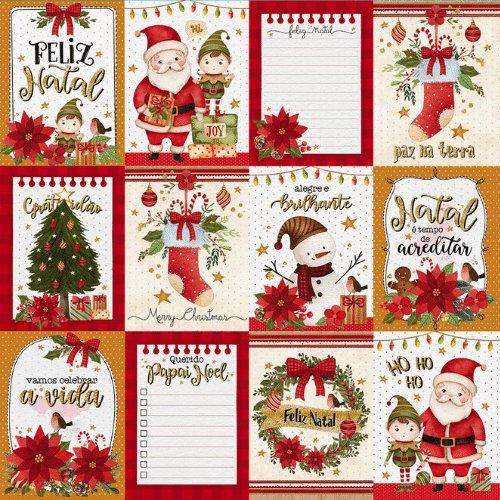 Papel Scrapbook Litoarte SDN-152 Natal Cards 30,5x30,5cm - Palácio da Arte