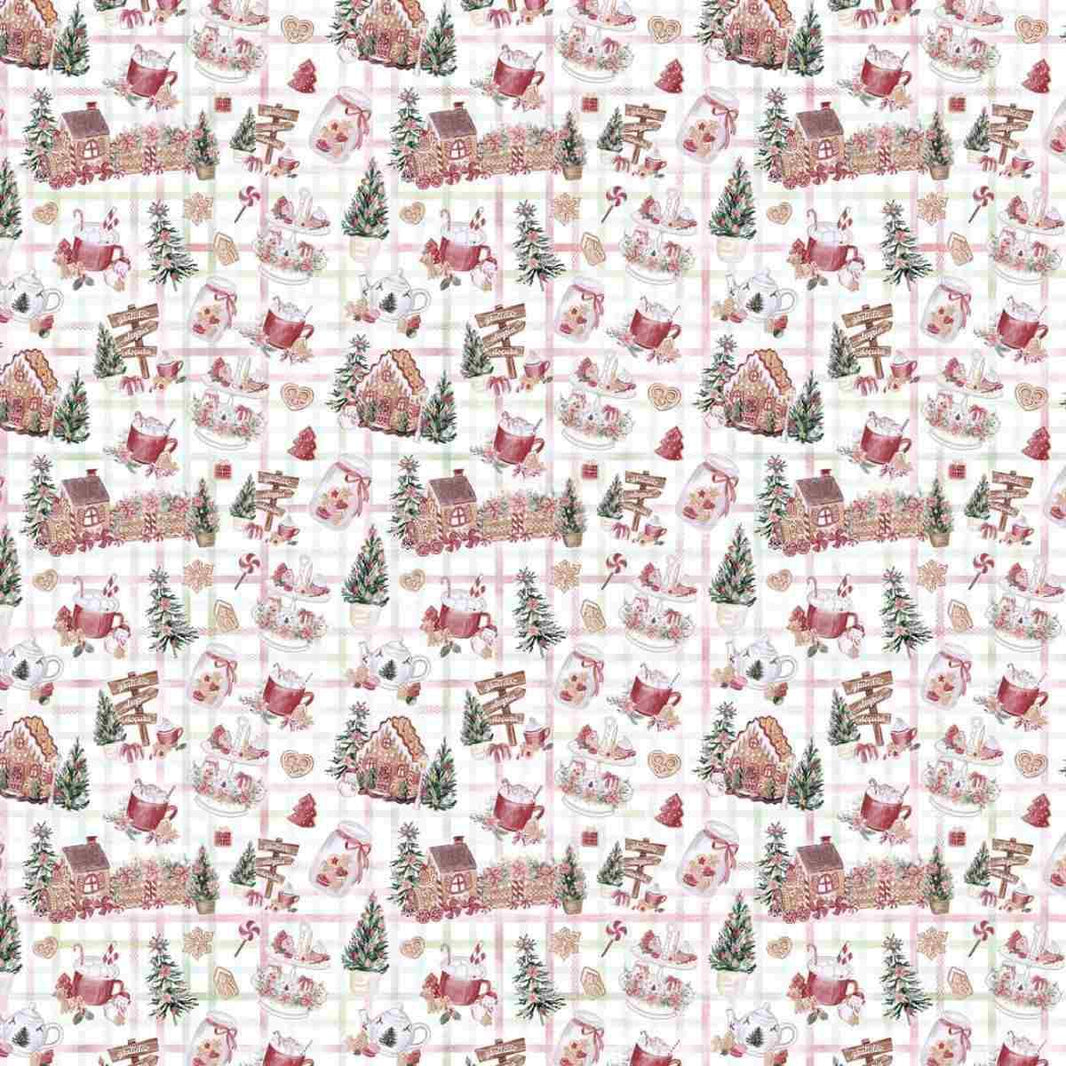 Papel Scrapbook Litoarte SDN-171 Natal Tags Casa de Gengibre e Gnomos 30,5x30,5cm - Palácio da Arte