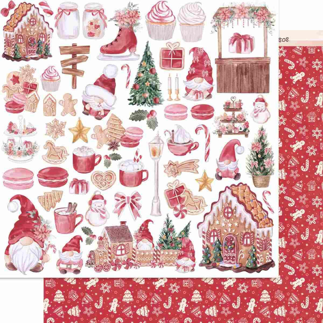Papel Scrapbook Litoarte SDN-173 Artigos de Natal 30,5x30,5cm - Palácio da Arte