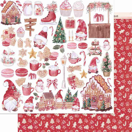 Papel Scrapbook Litoarte SDN-173 Artigos de Natal 30,5x30,5cm - Palácio da Arte