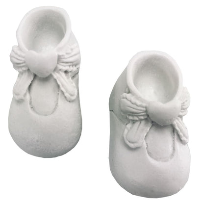 Par de Sapatos Bebê 4,5x2,5x3cm Resina - Palácio da Arte