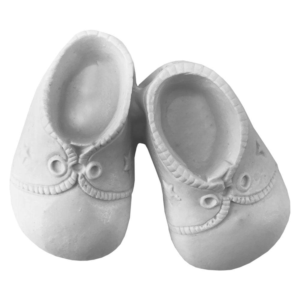 Par de Sapatos Infantil 10x9x3,6cm Resina - Palácio da Arte