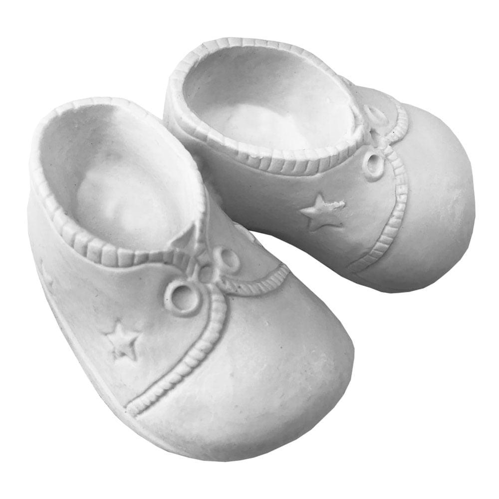 Par de Sapatos Infantil 10x9x3,6cm Resina - Palácio da Arte
