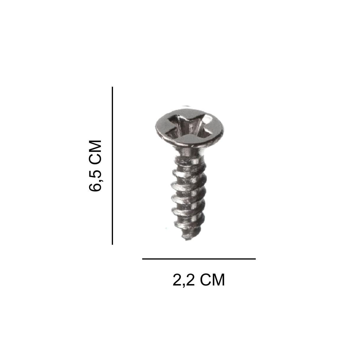 Parafuso Cabeça Chato 2,2x6,5mm Níquel Kit com 10 peças - Palácio da Arte