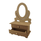 Penteadeira Mini em MDF 33x21x10cm com 2 Gavetas e Espelho Oval - Palácio da Arte