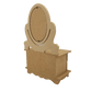 Penteadeira Mini em MDF 33x21x10cm com 2 Gavetas e Espelho Oval - Palácio da Arte