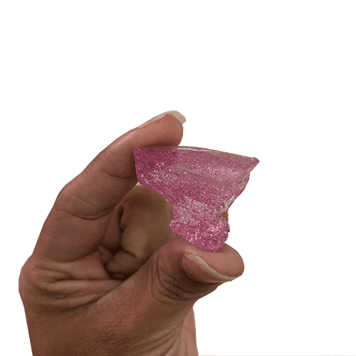 Pezinho Trabalhado Transparente Rosa 1,8x3,5cm com 4 unidades Resina - Palácio da Arte