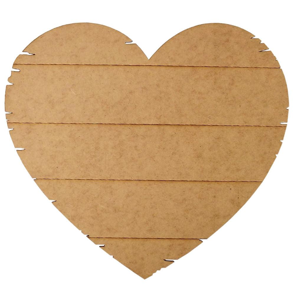 Placa Decorativa Pallet Coração Gordo 29,5x27cm em MDF - Palácio da Arte