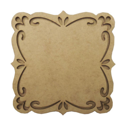 Placa Quadrada Trabalhada Natural para Estampar 15x15cm em MDF com 2 peças - Palácio da Arte