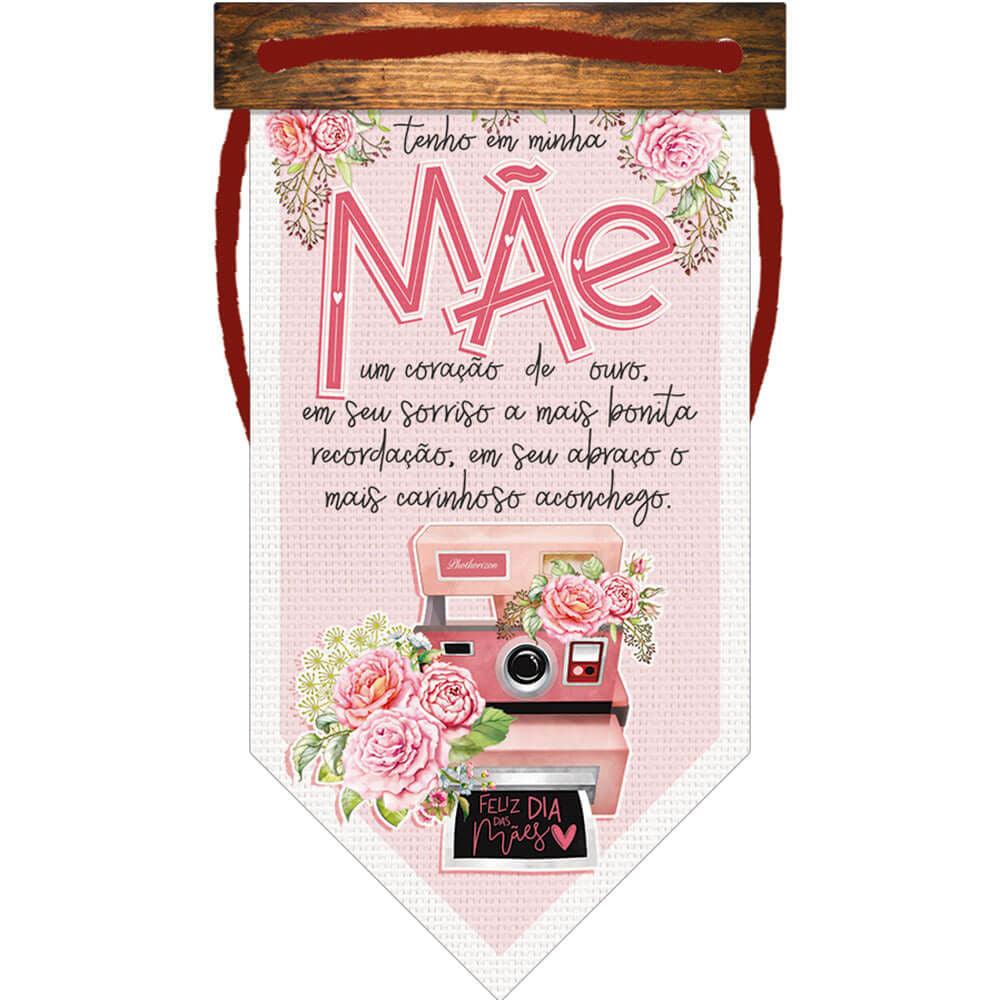 Placa TAG Decorativa Litoarte DHT2-172 Dia das Mães Bandeirola 14x8cm - Palácio da Arte