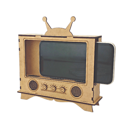 Porta Celular TV Retrô 17x17x5cm em MDF - Palácio da Arte