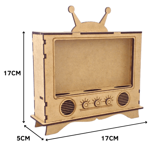 Porta Celular TV Retrô 17x17x5cm em MDF - Palácio da Arte