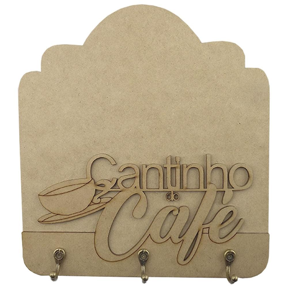 Porta Chaves em MDF 21,5x19,8 Cantinho do Café 3 Ganchos - Palácio da Arte