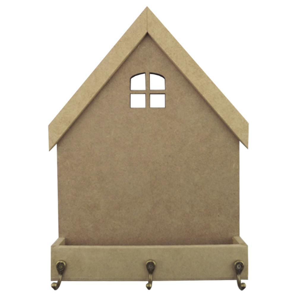 Porta Chaves em MDF 27x20,5cm Casa Floreira 3 Ganchos - Palácio da Arte