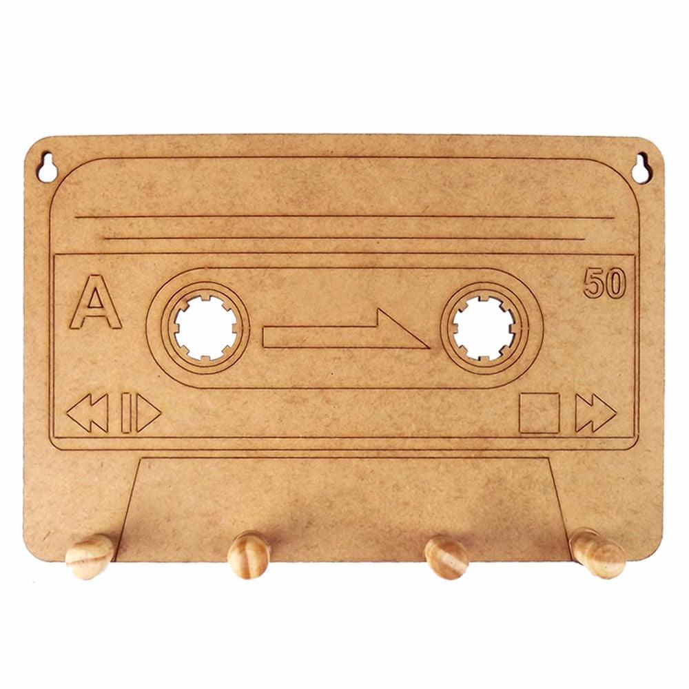 Porta Chaves Fita Cassete 21x14cm em MDF - Palácio da Arte