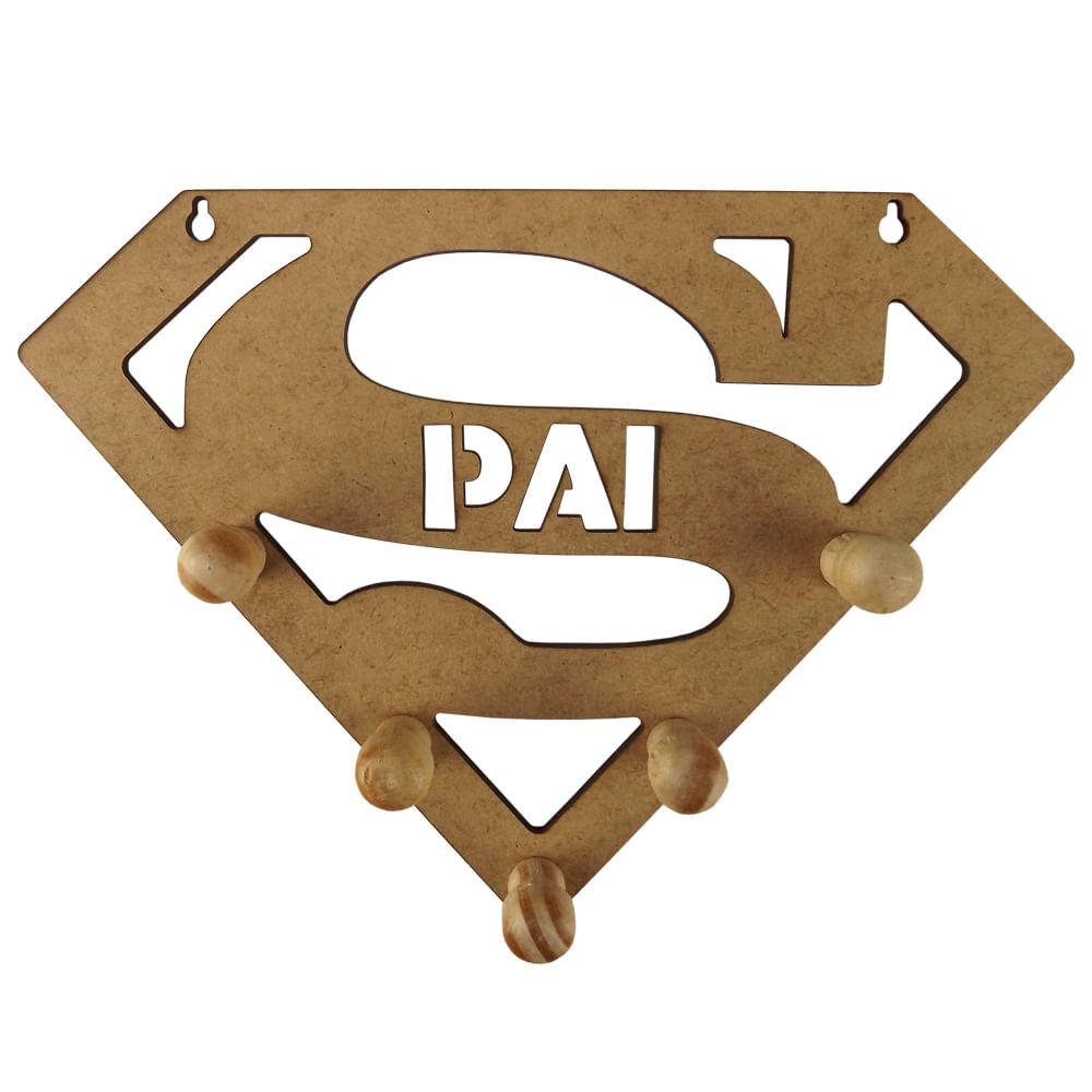 Porta Chaves Super-Herói Pai 13x18cm em MDF - Palácio da Arte