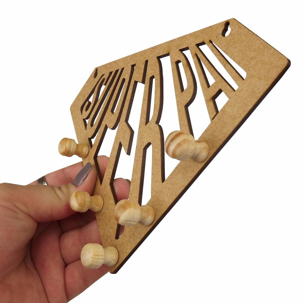 Porta Chaves Super Pai 13x18cm em MDF - Palácio da Arte