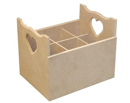 Porta Talheres Coração em MDF 6 Divisões 18x14x10cm - Palácio da Arte