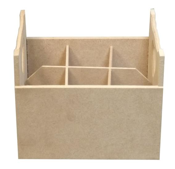Porta Talheres Coração em MDF 6 Divisões 18x14x10cm - Palácio da Arte