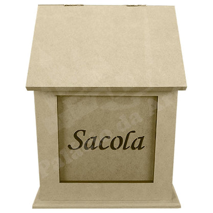 Puxa Sacos Gordo em MDF Escrito Sacola 26,5x20x15,7cm - Palácio da Arte