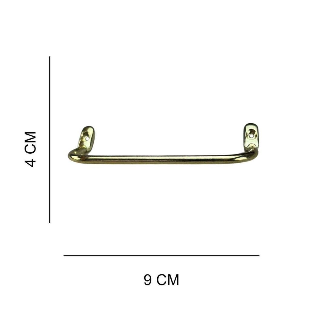 Puxador Alça Inclinadas G em Metal Dourado 9x4cm Kit com 2 peças - Palácio da Arte
