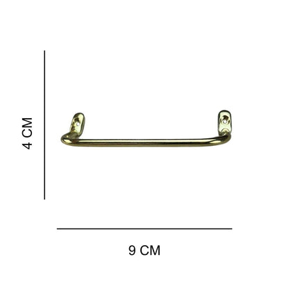 Puxador Alça Inclinadas G em Metal Dourado 9x4cm Kit com 2 peças - Palácio da Arte
