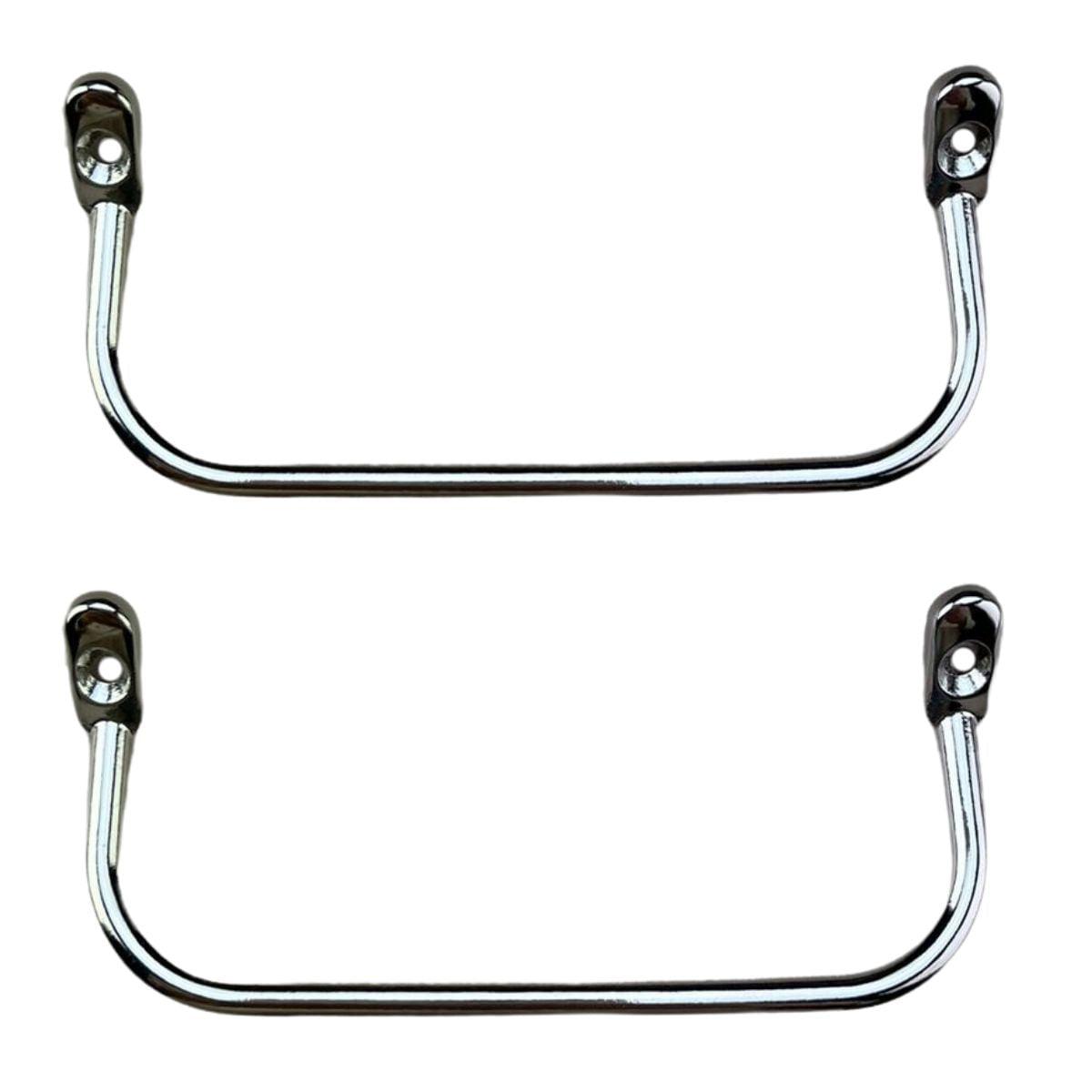 Puxador Alça Inclinadas G em Metal Níquel 9x4cm Kit com 2 peças - Palácio da Arte